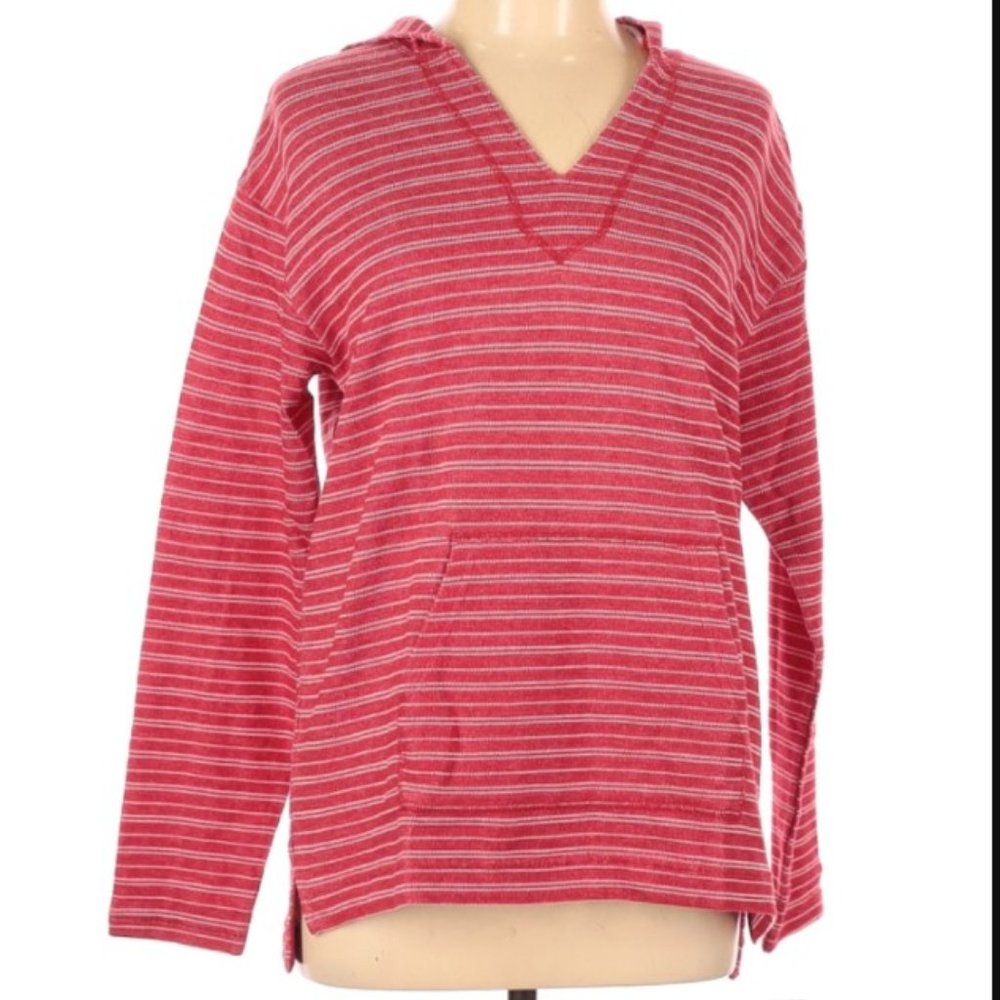 New! Chaps Women's Red Knit Hoodie Top Sz M